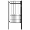 vidaXL Puerta de cerca HORST Acero Negro Con cerradura
