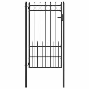 vidaXL Puerta de cerca HORST Acero Negro Con cerradura