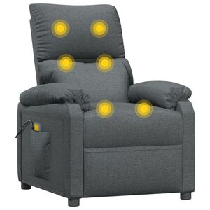 vidaXL Sill&oacute;n de masaje de tela gris oscuro