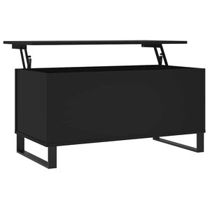 vidaXL Mesa de centro madera contrachapada negro 90x44,5x45 cm