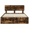 vidaXL Estructura de cama con cabecera Roble Ahumado 160 x 200 cm