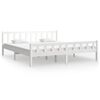 vidaXL Estructura de cama sin colch&oacute;n madera maciza blanco 160x200 cm