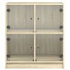 vidaXL Armario auxiliar puertas de vidrio roble Sonoma 68x37x75,5 cm