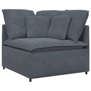 vidaXL Sof&aacute; modular de esquina con cojines gris oscuro 100 cm