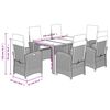 vidaXL Set de comedor de jard&iacute;n 7 pzas y cojines rat&aacute;n sint&eacute;tico negro