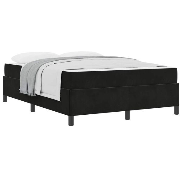 vidaXL Estructura de cama con colch&oacute;n Negro 140 x 190 cm tela