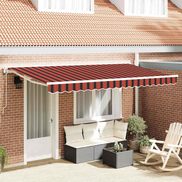 vidaXL Toldo Retr&aacute;ctil Naranja y Negro 400 x 200 cm Poli&eacute;ster y metal