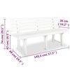 vidaXL Banco de jardín plástico blanco 145,5 cm