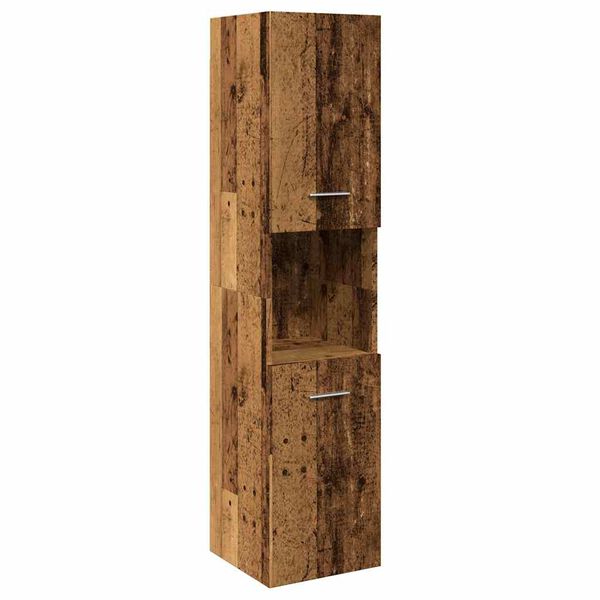 vidaXL Armario pared ba&ntilde;o madera ingenier&iacute;a envejecida 30x30x130 cm