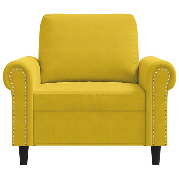 vidaXL Sill&oacute;n de terciopelo amarillo 60 cm