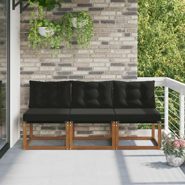 vidaXL 3 Pieza Sof&aacute; central de exterior