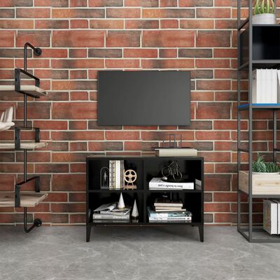 vidaXL Mueble de TV con patas de metal negro 69,5x30x50 cm