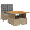 vidaXL Set comedor de jard&iacute;n 2 pzas con cojines rat&aacute;n sint&eacute;tico beige