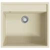 vidaXL Fregadero de cocina con rebosadero granito beige