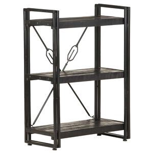 vidaXL Estanter&iacute;a de 3 niveles madera maciza de mango negro 60x30x80cm