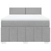 vidaXL Cama box spring con colch&oacute;n tela gris claro 160x200 cm