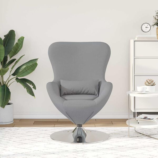 vidaXL Sill&oacute;n huevo Gris Claro 63 x 73 x 90 cm tela