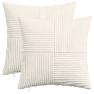 vidaXL Funda de almohada 2 pcs ALMELO Crema 30 x 30 cm pana