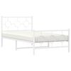 vidaXL Estructura cama sin colchón con estribo metal blanco 100x190 cm
