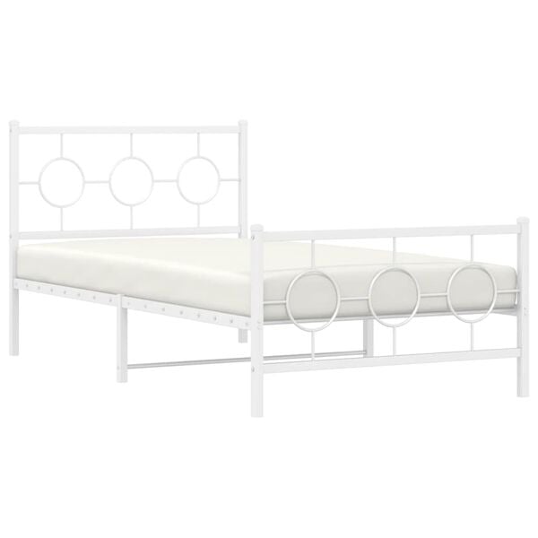 vidaXL Estructura cama sin colchón con estribo metal blanco 100x190 cm