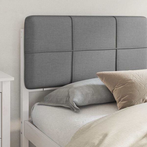 vidaXL Estructura de Cama con Cabecera Tapizada Gris Claro