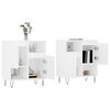 vidaXL Aparadores 2 piezas madera contrachapada blanco