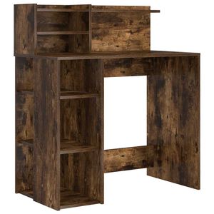 vidaXL Escritorio Roble ahumado Madera de ingenier&iacute;a