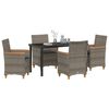 vidaXL Conjunto de Comedor de Jardín 5 pcs Gris ratán sintético