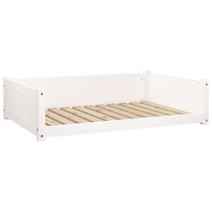 vidaXL Cama para perros madera maciza de pino blanco 105,5x75,5x28 cm