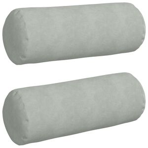 vidaXL Cojines Bolster 2 pcs Gris Claro &Oslash; 25 x 70 cm Tela de pana