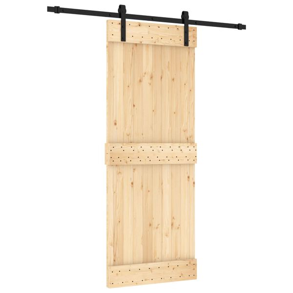 vidaXL Puerta corredera con herrajes madera maciza de pino 80x210 cm