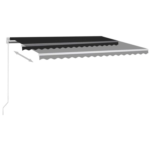 vidaXL Toldo manual retr&aacute;ctil con LED gris antracita 450x350 cm