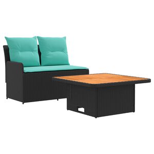 vidaXL Sof&aacute; de Jard&iacute;n con Reposabrazos y Mesa Elevable 2 Pieza