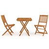 vidaXL Comedor de jard&iacute;n plegable 3 piezas madera maciza de acacia