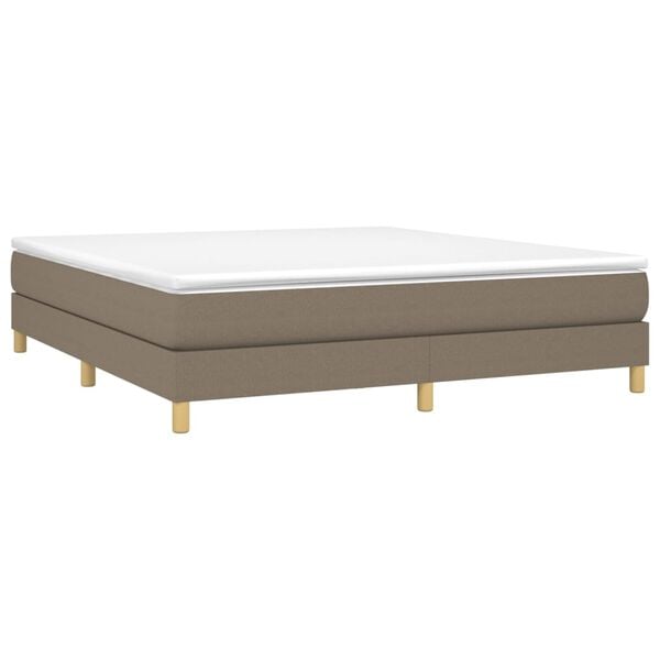 vidaXL Estructura de cama con somier tela gris taupe 160x200 cm