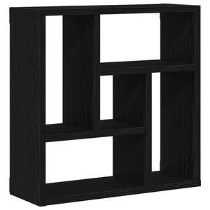 Estante de pared vidaXL de madera ingenier&iacute;a roble negro 45x16x45 cm