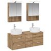 vidaXL Juego de muebles de ba&ntilde;o 5 uds. Roble artisan