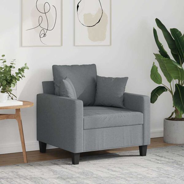 vidaXL Sill&oacute;n de tela gris claro 60 cm