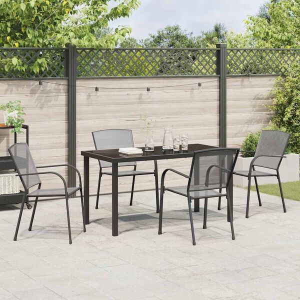 vidaXL Conjunto de Comedor de Jard&iacute;n 5 pcs Antracita
