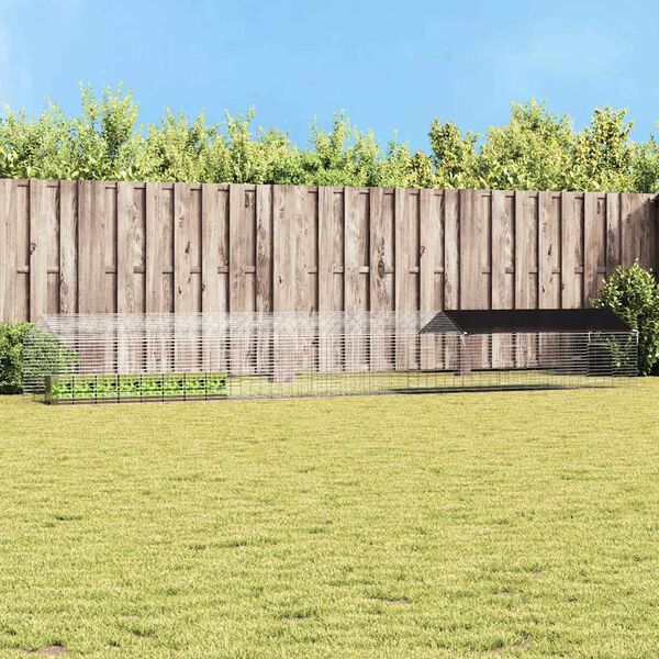 vidaXL Jaula para conejos Plateado 400 x 78 x 78 cm Acero Galvanizado