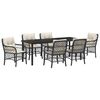 vidaXL Conjunto de Comedor de Jard&iacute;n 7 pcs Negro rat&aacute;n sint&eacute;tico