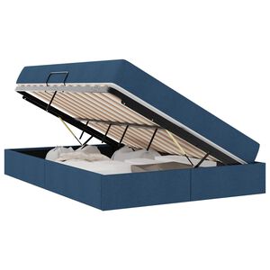 vidaXL Cama con almacenamiento y colch&oacute;n Azul 140 x 190 cm Poli&eacute;ster