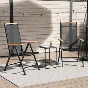 vidaXL Sillas plegables (2 unidades) de aluminio y textilene negras