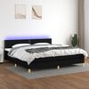 vidaXL Cama box spring con colch&oacute;n LED tela negro 200x200 cm