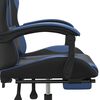 vidaXL Silla gaming giratoria y reposapiés cuero sintético negro azul