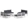 vidaXL Muebles de jard&iacute;n 9 pzas con cojines antracita madera de pino