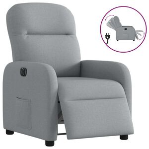 vidaXL Sill&oacute;n reclinable el&eacute;ctrico tela gris claro