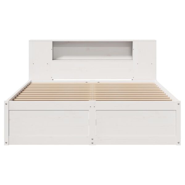 vidaXL Estructura de cama sin colchón madera de pino blanca 140x190 cm