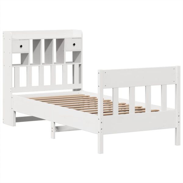 vidaXL Estructura de cama sin colch&oacute;n madera de pino blanca 90x200 cm