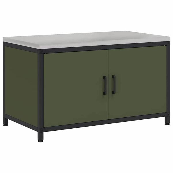 vidaXL Almacenamiento de cocina Verde Oliva 60 x 50 x 92 cm Acero